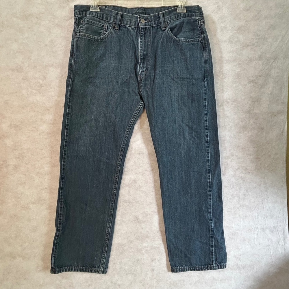 Levis 505 Regular Fit Jeans Mens 38x30 Dark Wash Blue Straight Leg 00505-0059